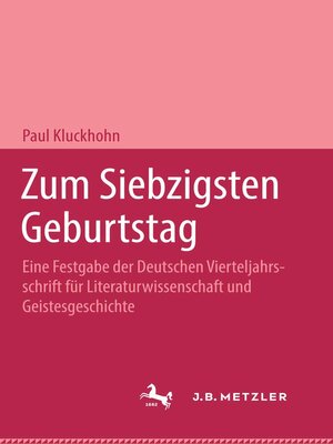 cover image of Zum Siebzigsten Geburtstag